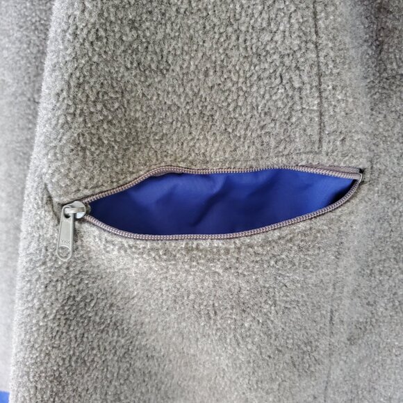 LANDS END Squall Jacket Coat Men's L Fleece Lined Blue Pockets Full Zip Patch - Picture 10 of 16